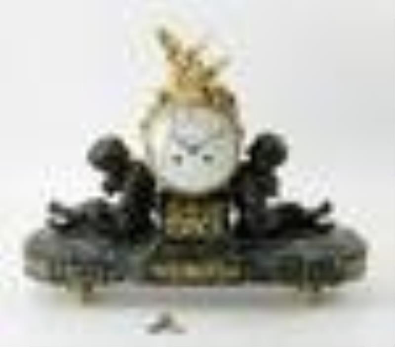 Tiffany & Co. French Marble Figural Clock