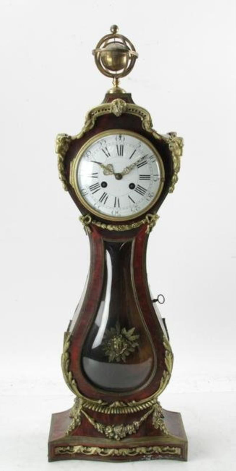 19thC French Mantel Clock with World Finial