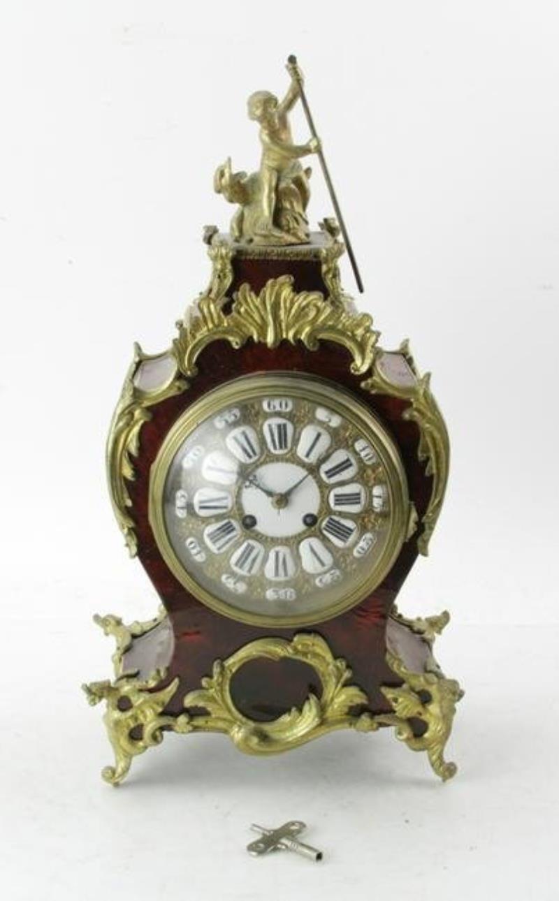 19thC French Gilt Bronze Mantel Clock