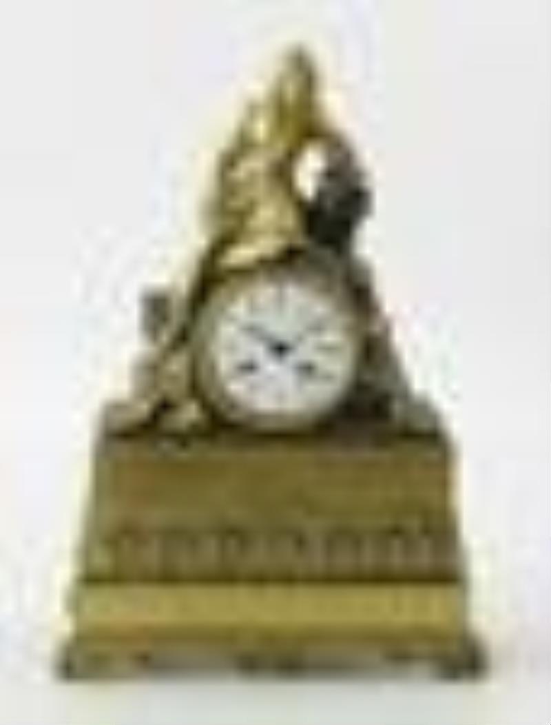 19thC French Bronze Figural Clock