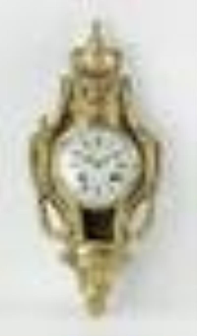 18/19thC Cartel Gilt Bronze Wall Clock