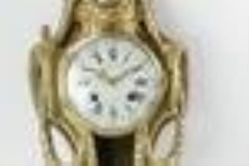 18/19thC Cartel Gilt Bronze Wall Clock