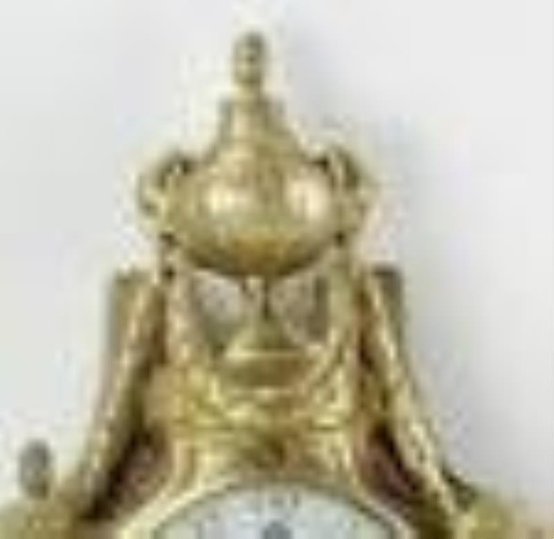 18/19thC Cartel Gilt Bronze Wall Clock