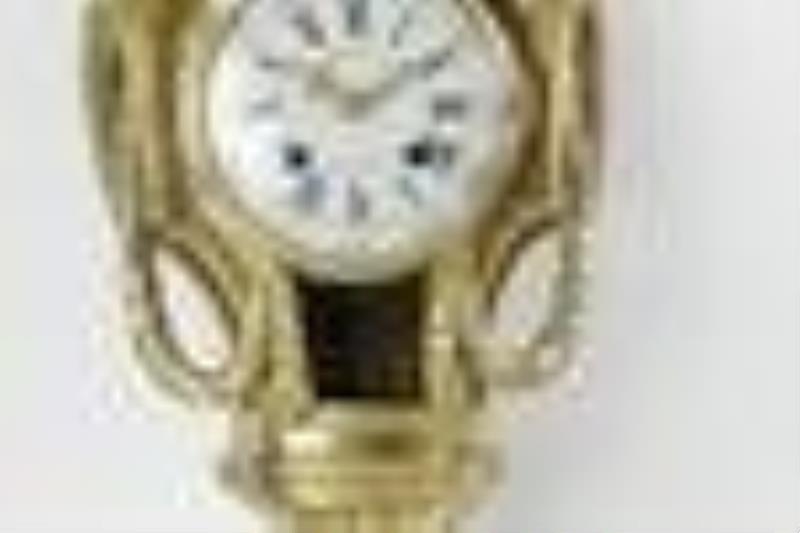 18/19thC Cartel Gilt Bronze Wall Clock