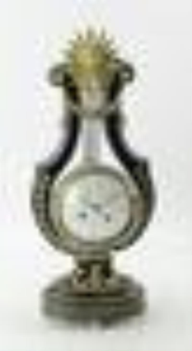 19thC Festeau Le Jeune Lyre Mantel Clock