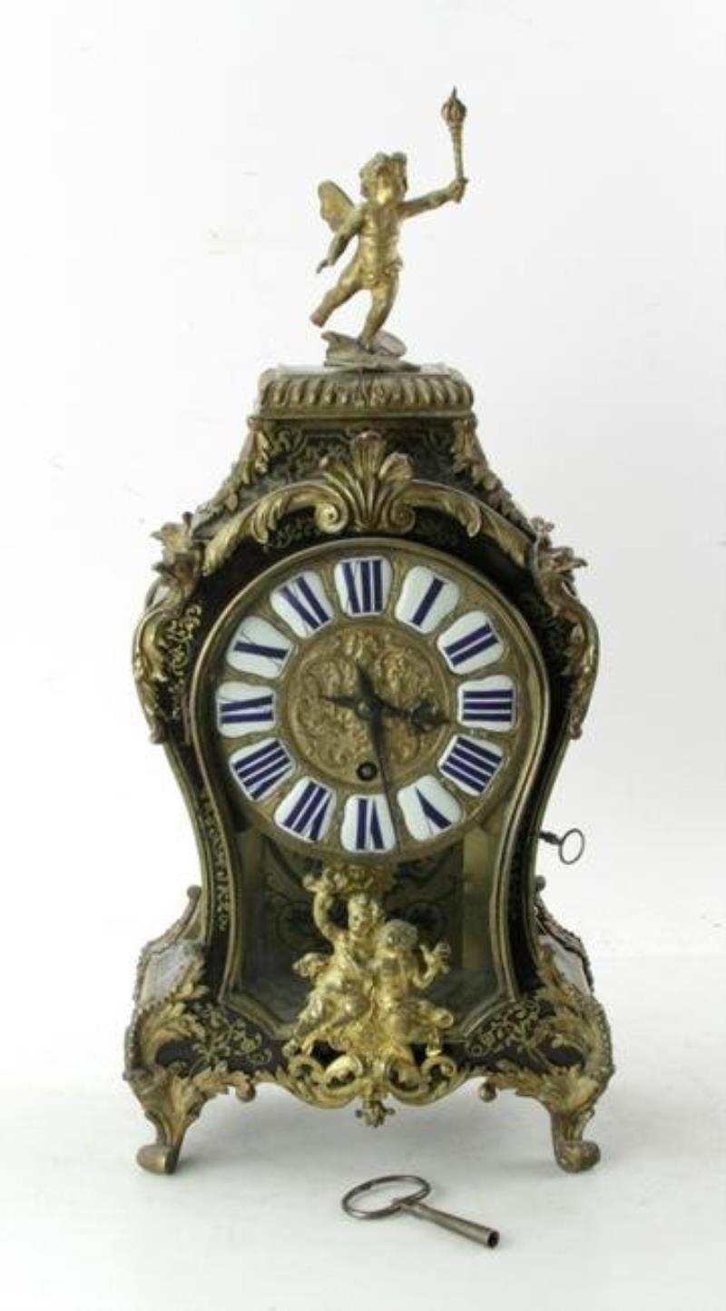 18/19thC French Boulle Mantel Clock