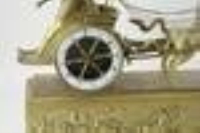 19thC French Ormolu Bronze Chariot Clock