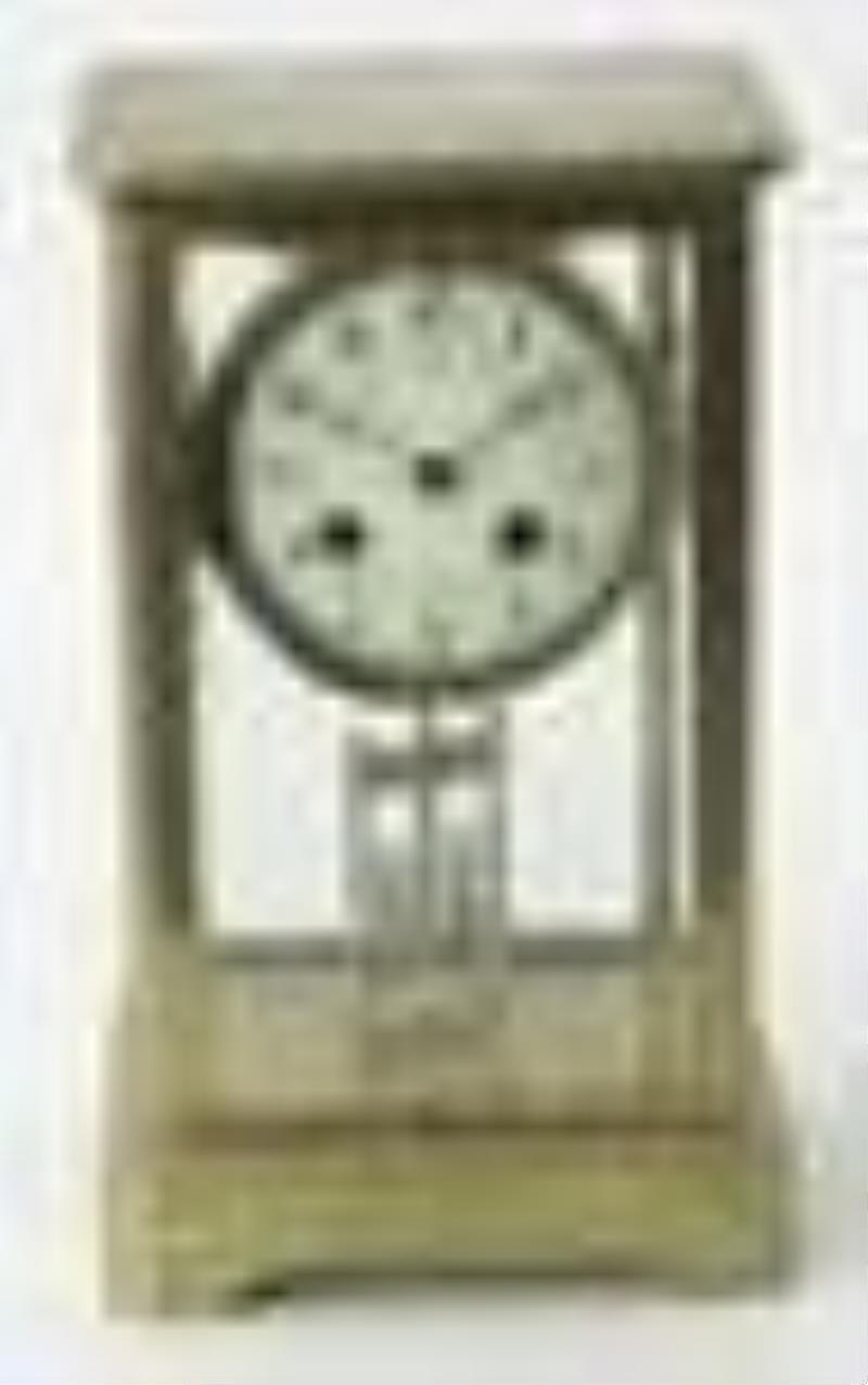 French Brass and Glass Mantel Clock