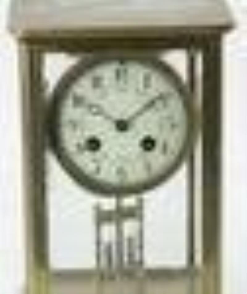 French Brass and Glass Mantel Clock