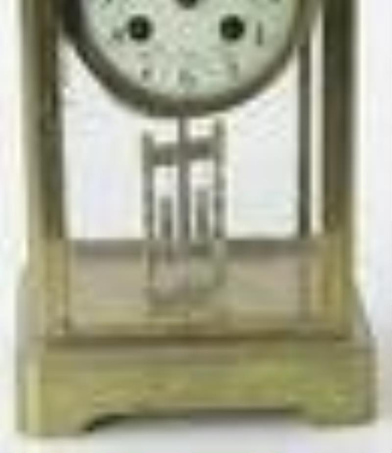 French Brass and Glass Mantel Clock