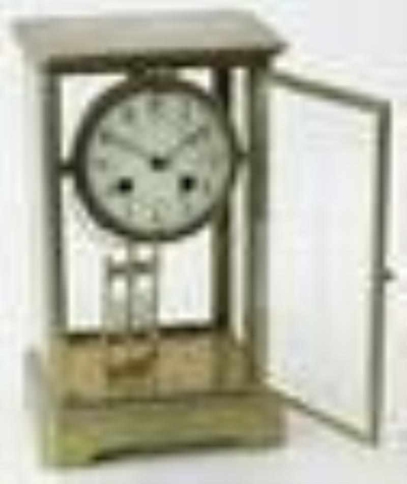 French Brass and Glass Mantel Clock