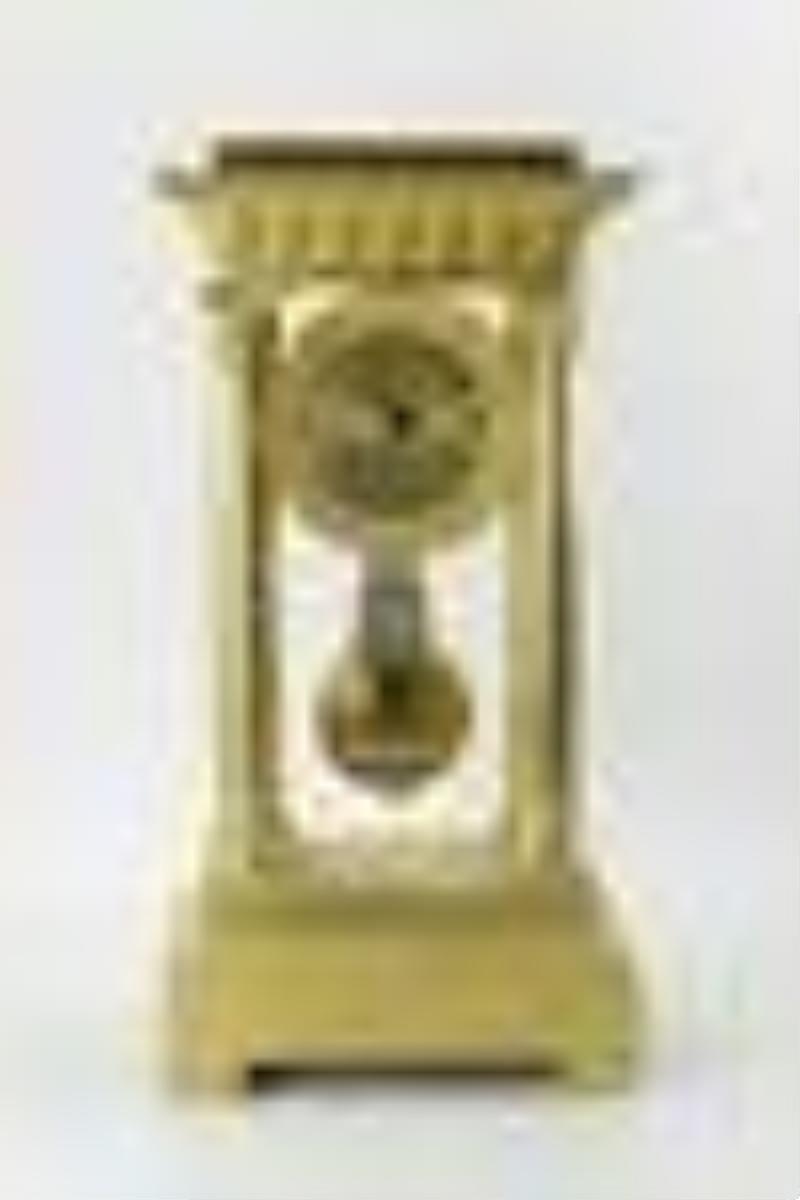 18thC French Empire Portico Clock, Unusual Size