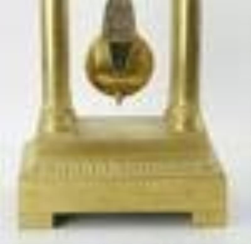 18thC French Empire Portico Clock, Unusual Size