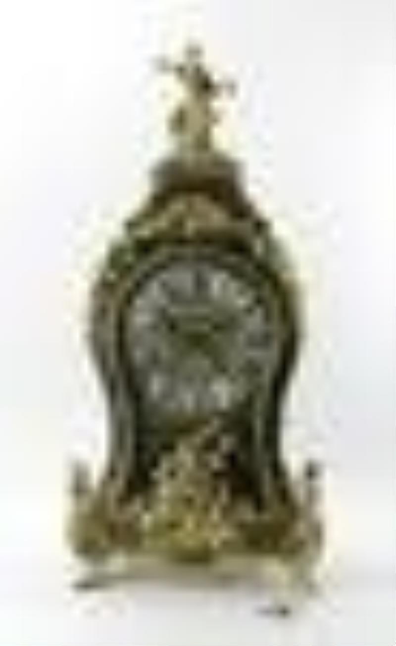 18thC Boulle Clock With Enameled Numerals