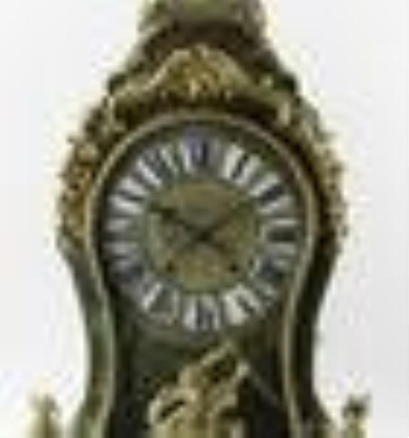 18thC Boulle Clock With Enameled Numerals