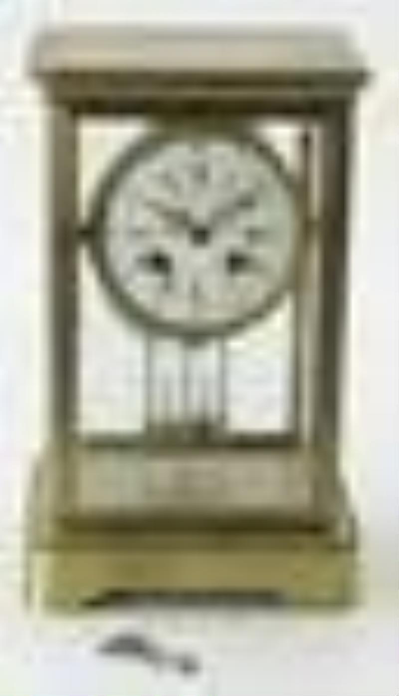 French Brass and Glass Clock