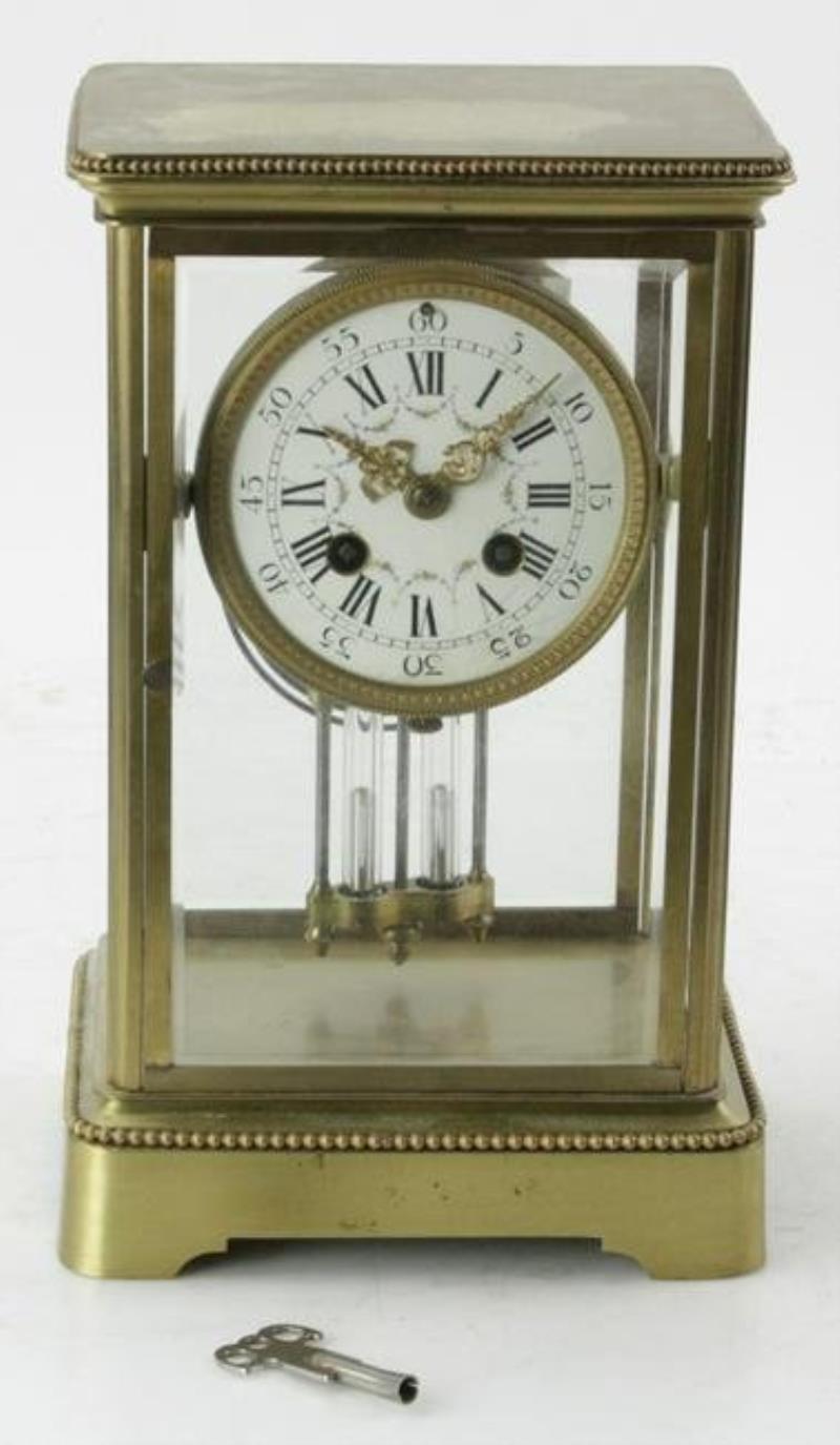 French Brass and Glass Clock