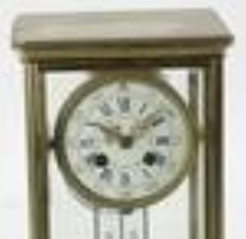 French Brass and Glass Clock