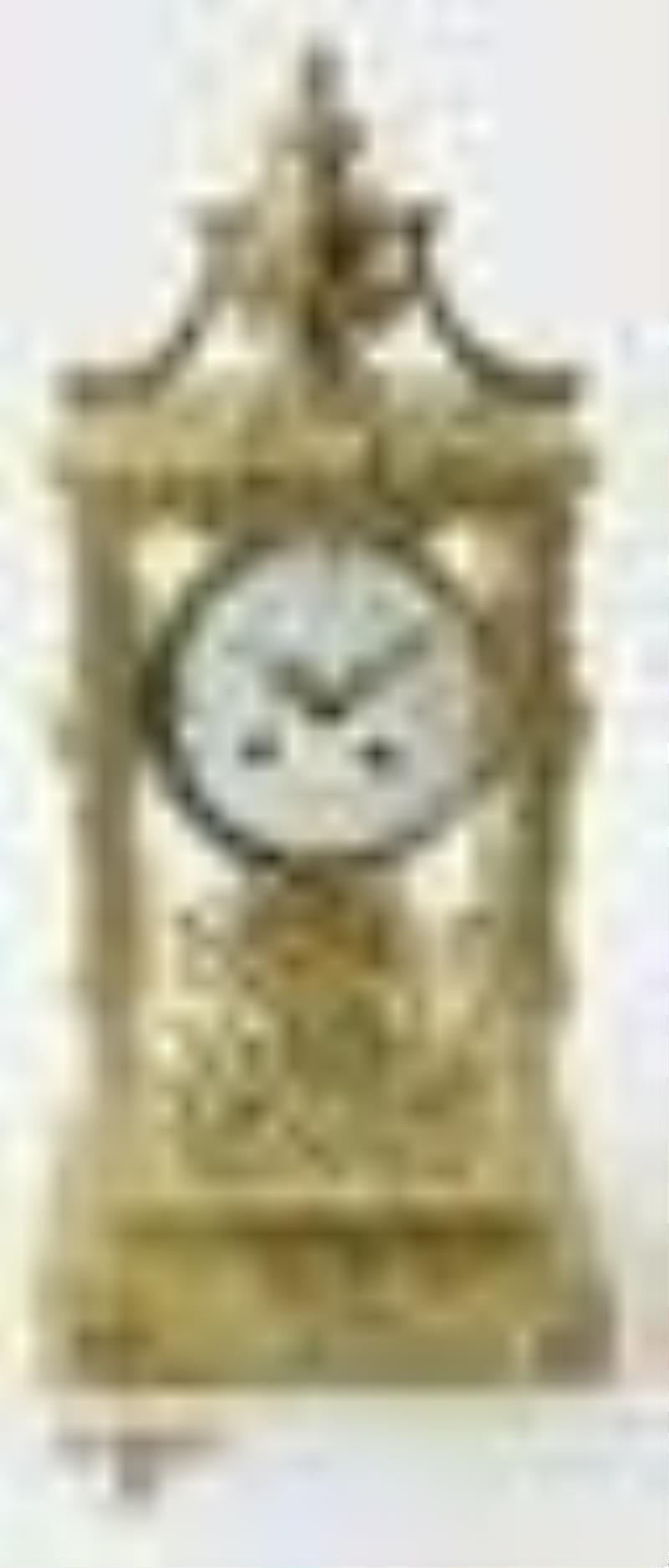 Elaborate French Brass and Beveled Glass Clock
