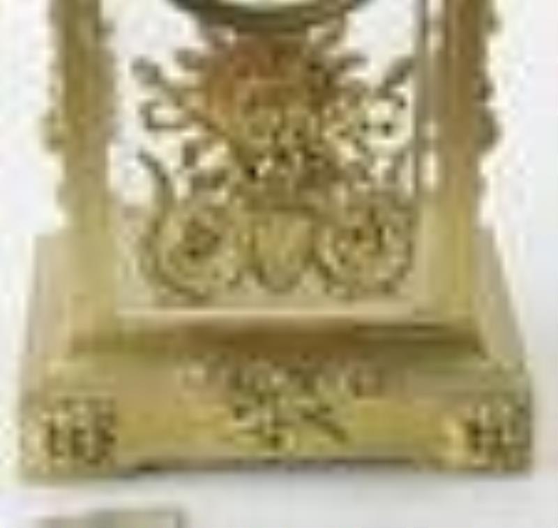 Elaborate French Brass and Beveled Glass Clock