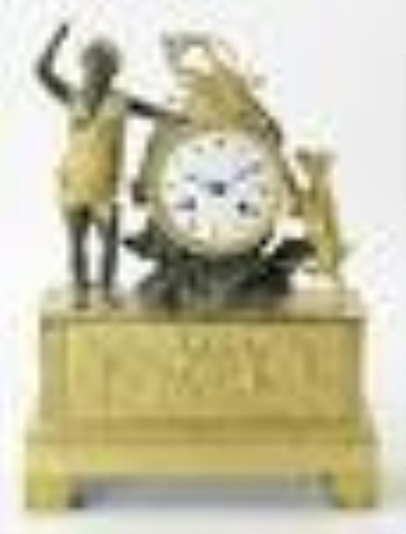 Early 19thC Dore Bronze Figural Clock