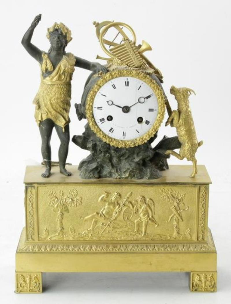 Early 19thC Dore Bronze Figural Clock