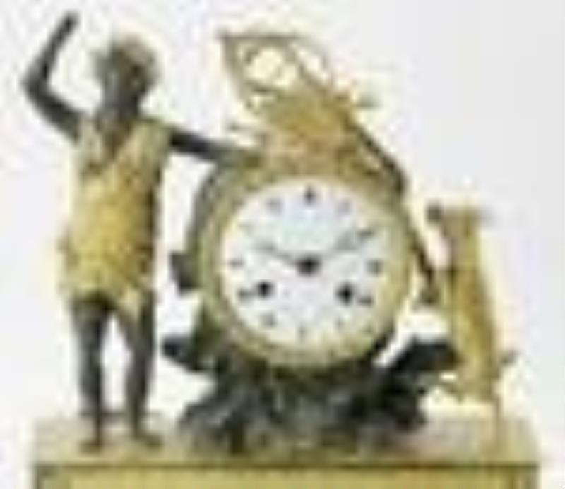 Early 19thC Dore Bronze Figural Clock