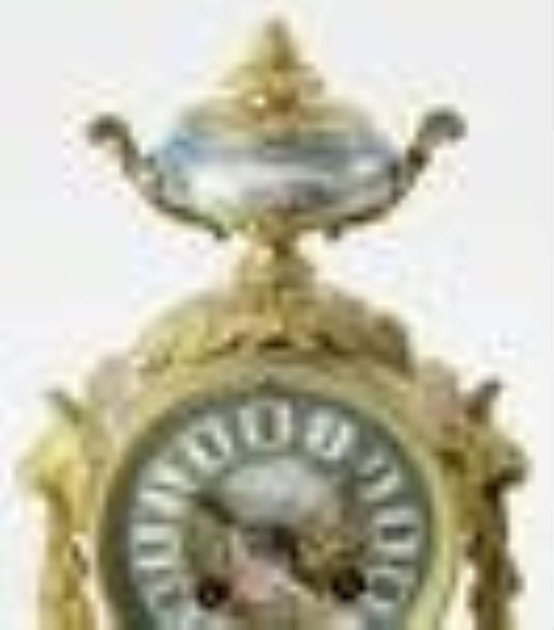 French Sevres Bronze Mantel Clock