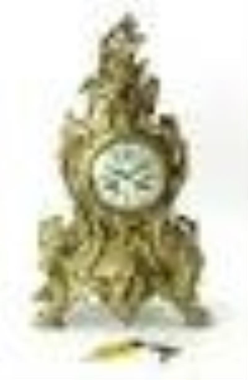 19thC French Louis XVI Style Brass Clock