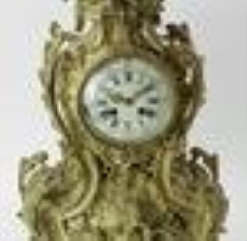 19thC French Louis XVI Style Brass Clock