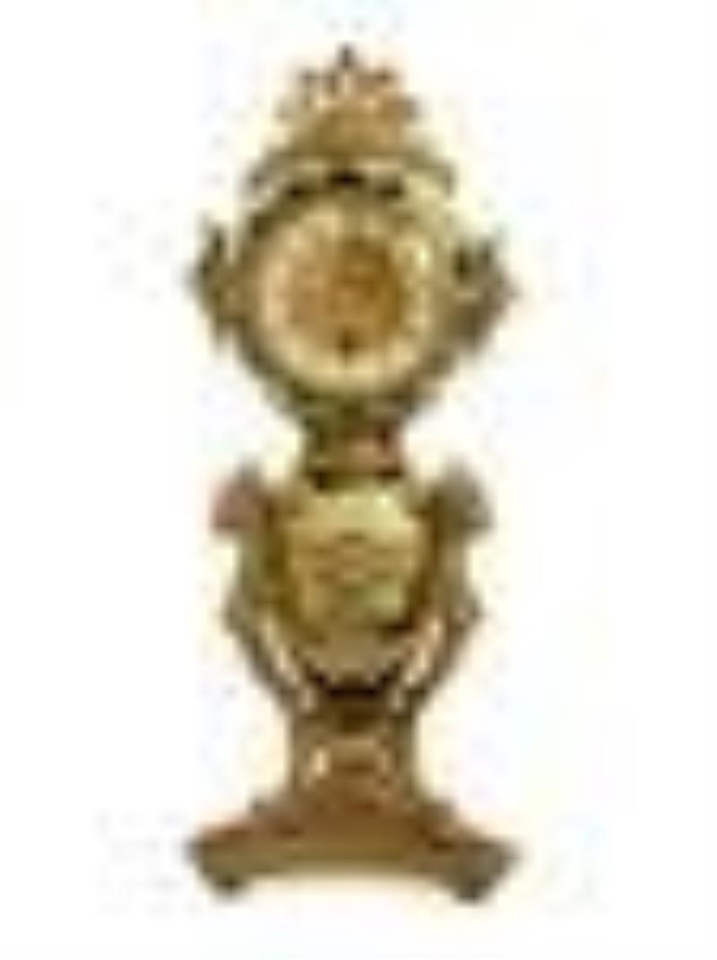A French Gilt Bronze and Glazed Pottery Clock Height 19