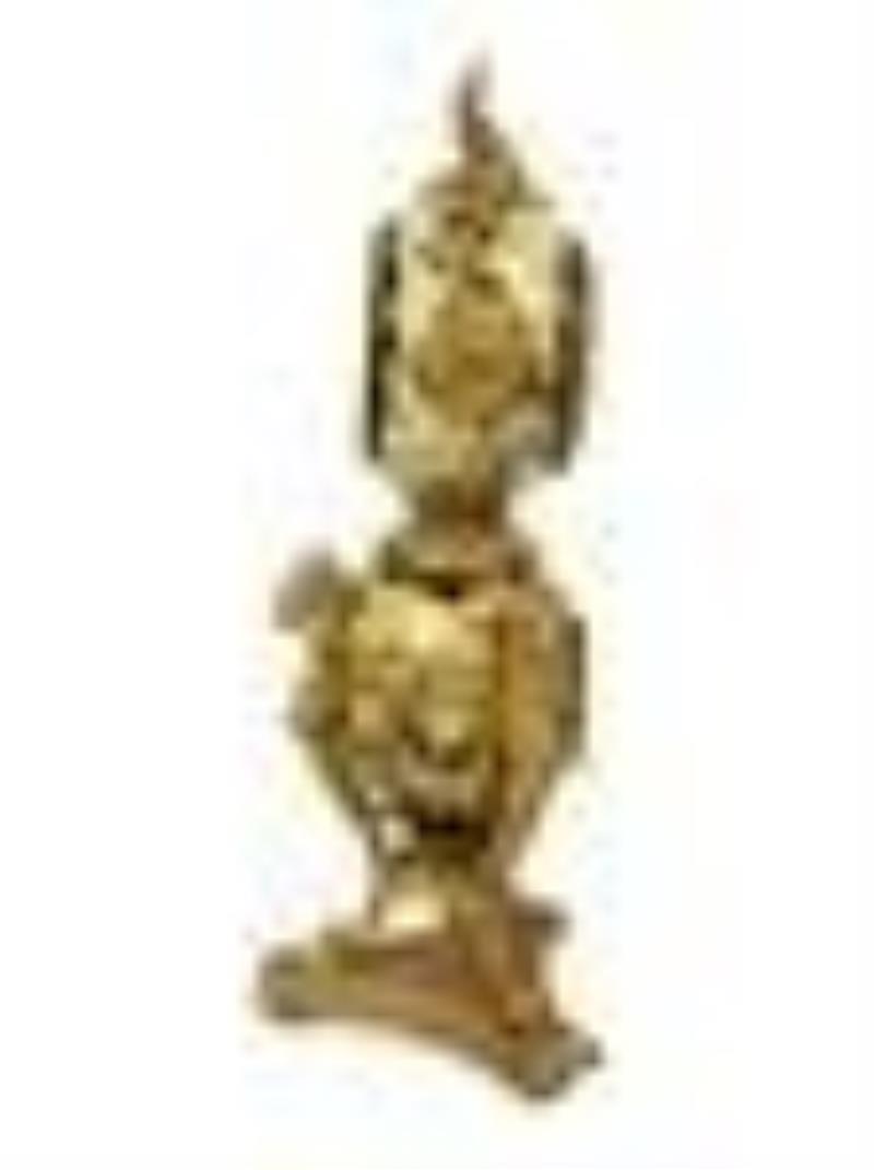 A French Gilt Bronze and Glazed Pottery Clock Height 19