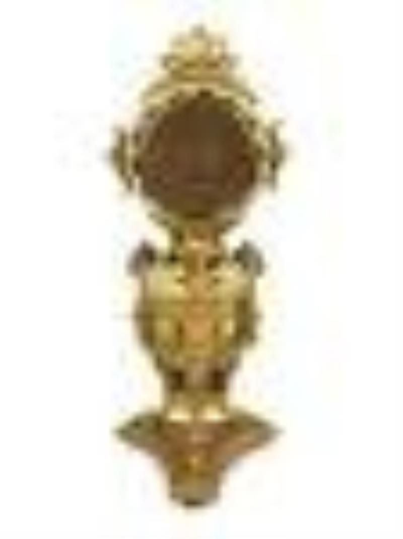 A French Gilt Bronze and Glazed Pottery Clock Height 19