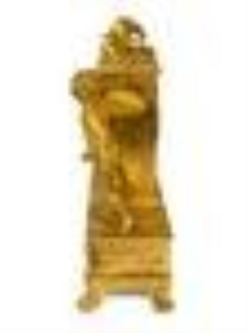 A French Empire Gilt Bronze Mantle Clock Homage a La