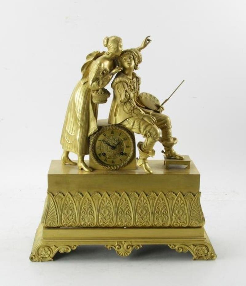 19thC French Figural Mantel Clock