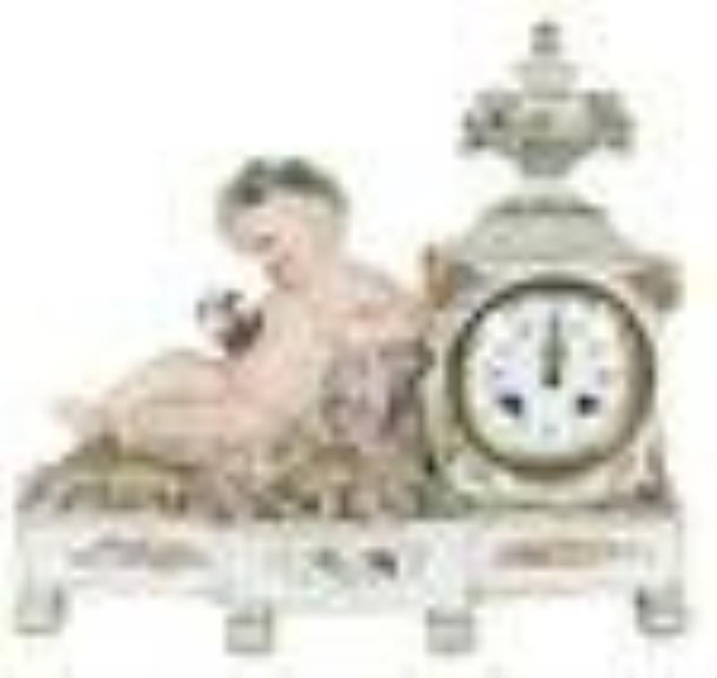 Meissen "Bacchus" Porcelain Figural Mantel Clock