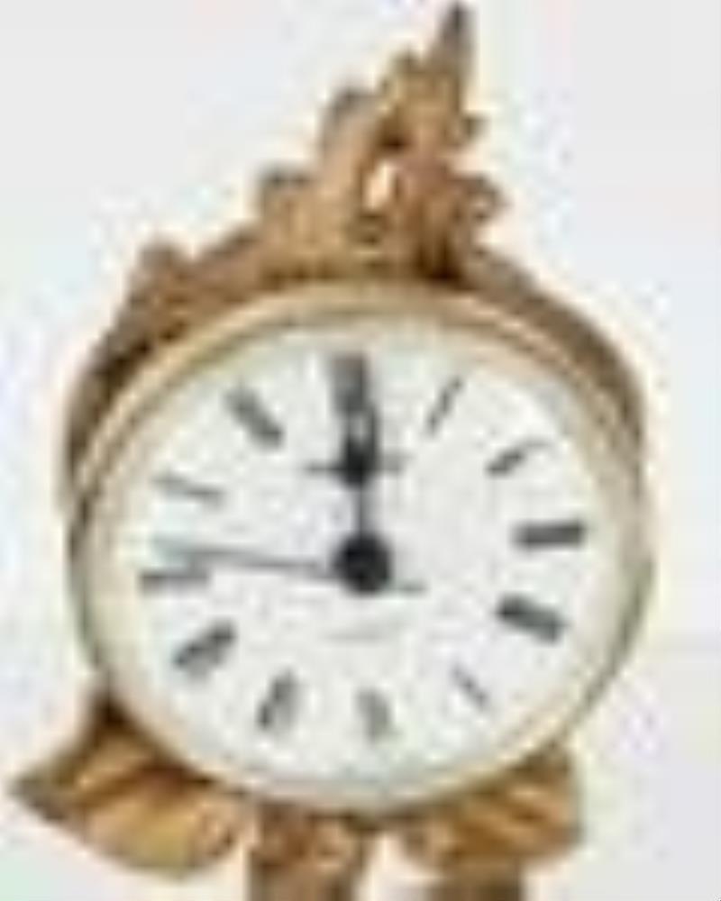 German Art Nouveau Gilt Figurine Clock