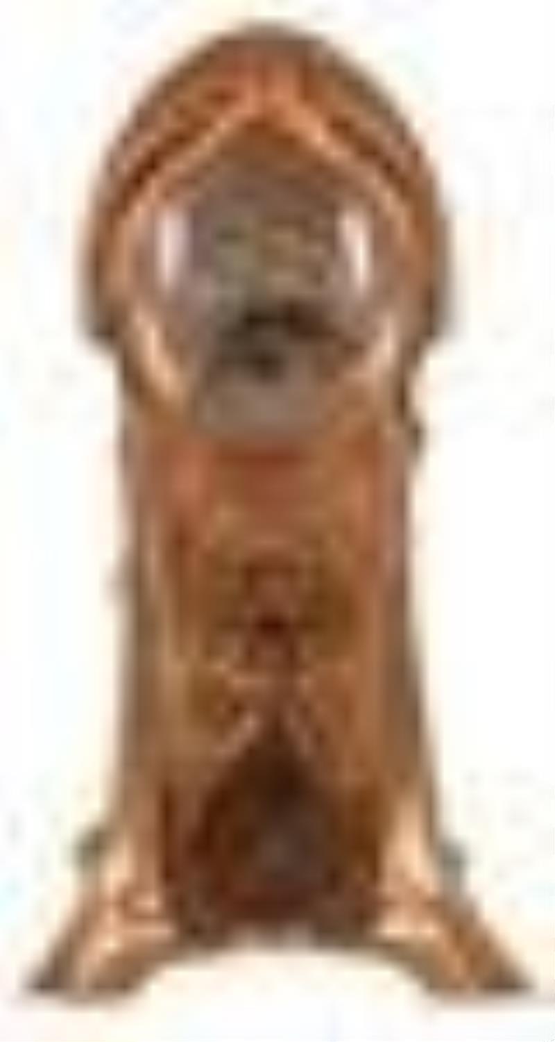 Copper-Finish Clock w Engraved Nude Woman