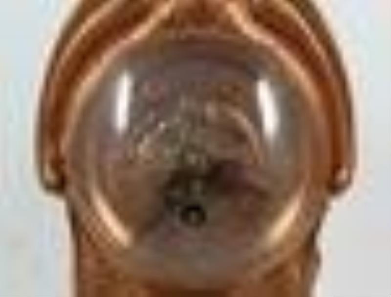 Copper-Finish Clock w Engraved Nude Woman