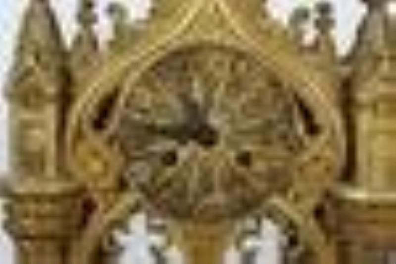 19th C. Ornate Gothic Revival French Mantel Clock