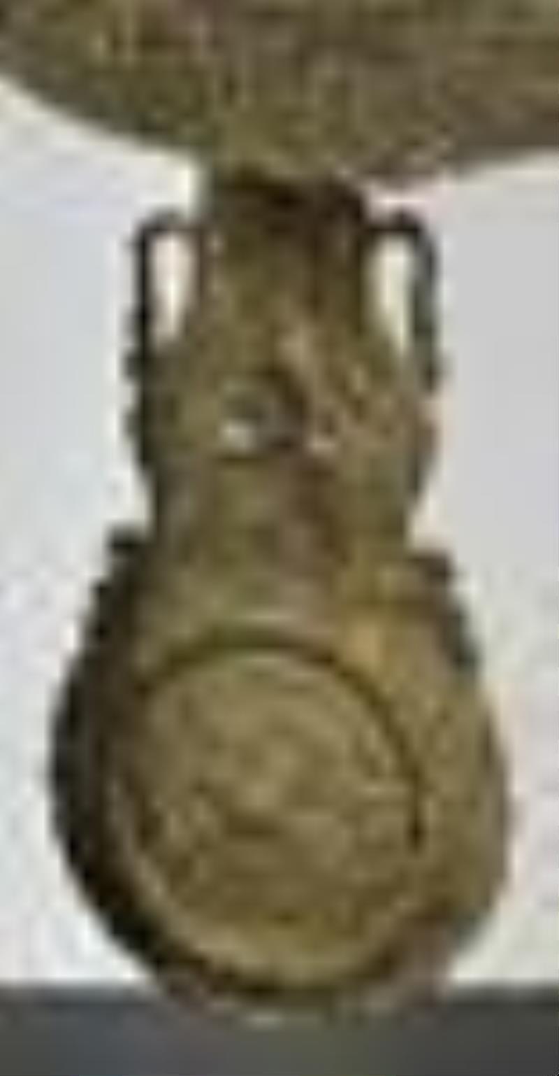 19th C. French Empire Column Mantel Clock w Dome