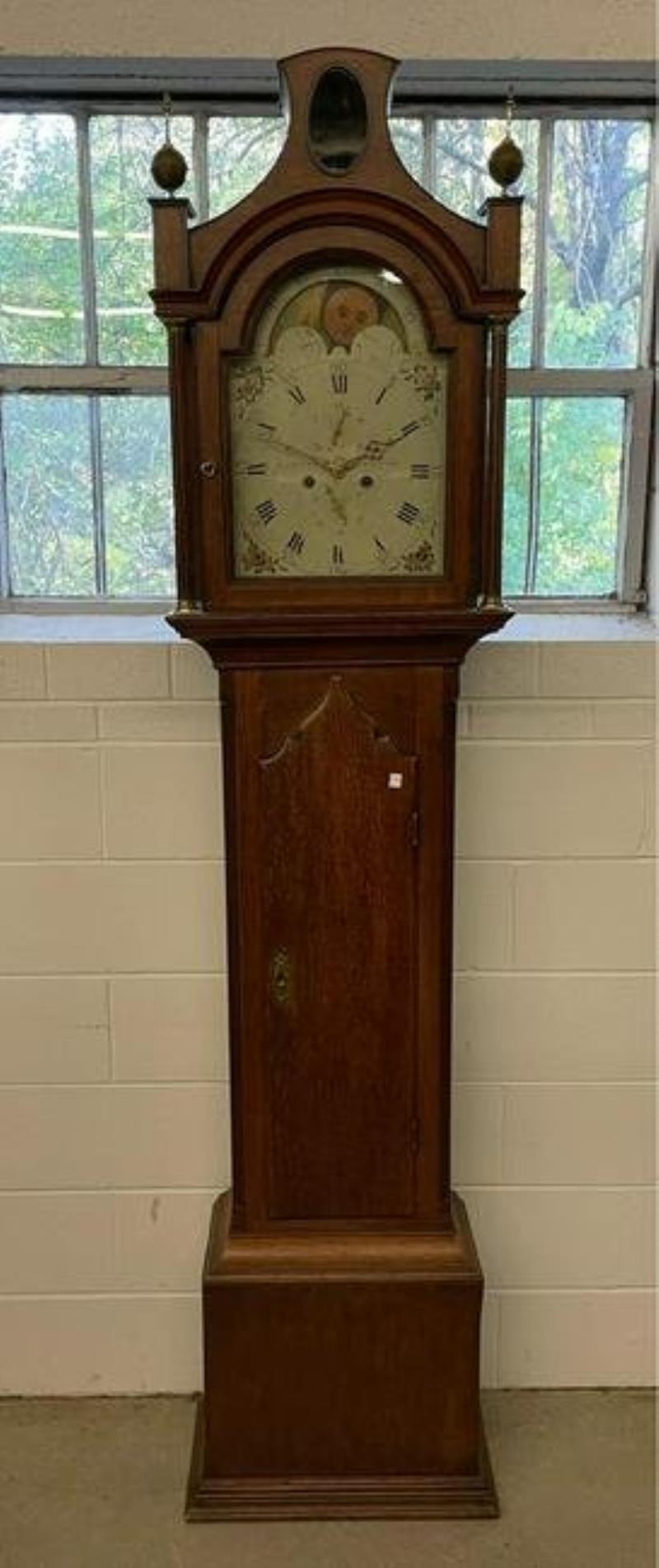 Georgian Oak Tall Case Clock