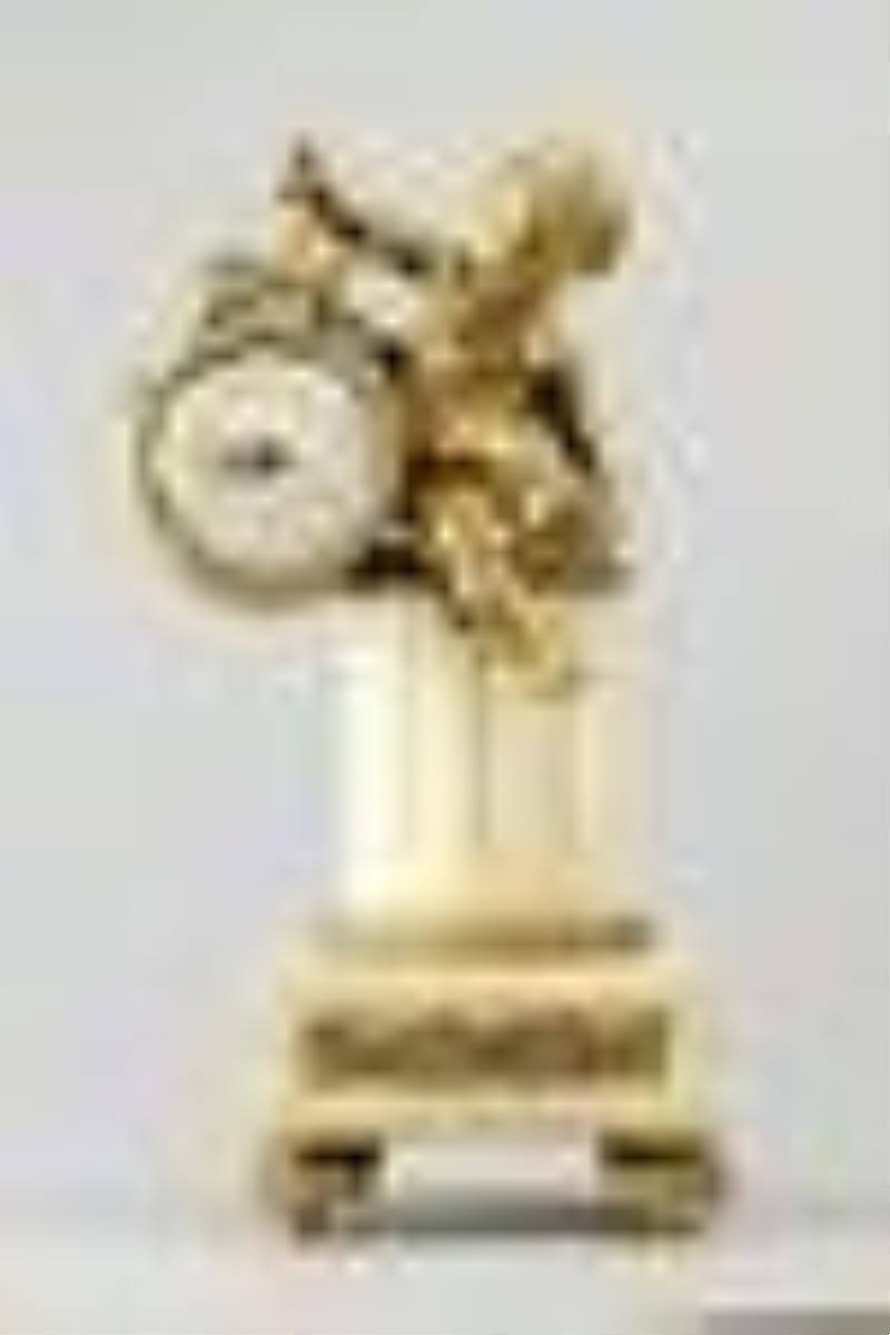 French Figural Dore Bronze Putti Clock