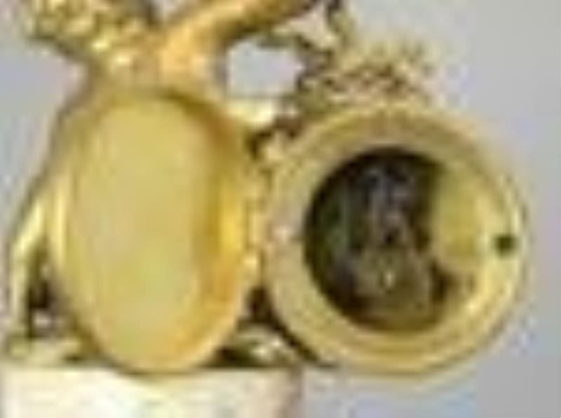 French Figural Dore Bronze Putti Clock