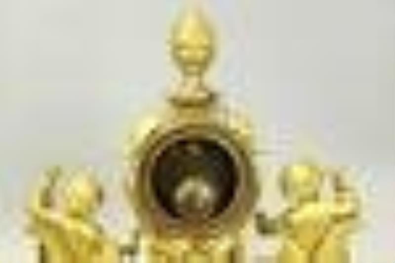 Dore bronze clock with cupids