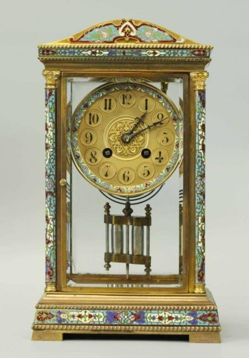 Dore bronze clock, French, 19th century