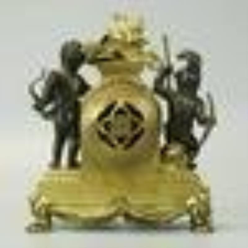 Bronze French Clock With Brown Patona