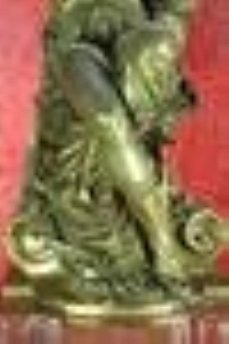 19th century Bronze clock set, three pieces