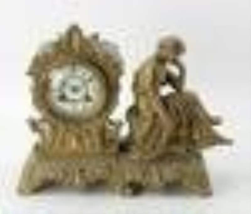 Waterbury Connecticut Bronzed Figural Clock