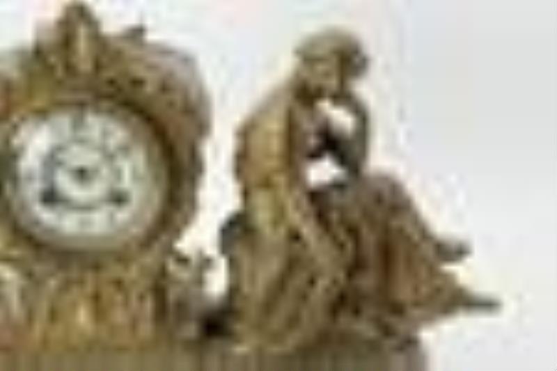 Waterbury Connecticut Bronzed Figural Clock